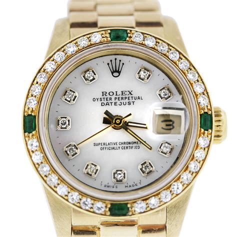 diamond emerald rolex watch|rolex ladies emerald watch.